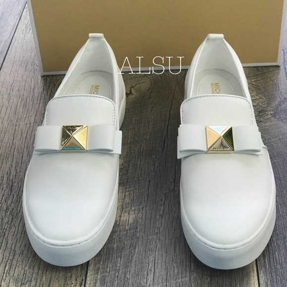 Michael Kors Aliza Slip On Leather Optic White W - Picture 7 of 8
